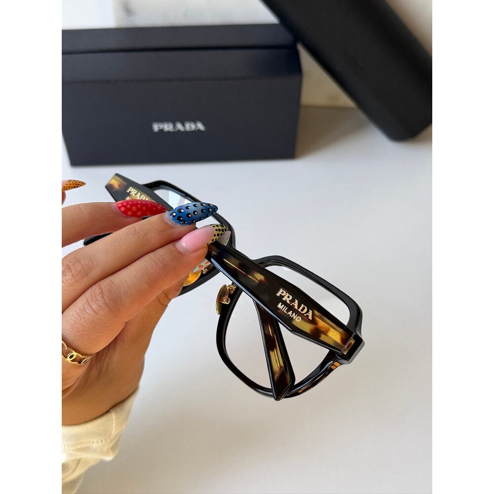 NEW Prada PR B07VD Black Tortoise Eyeglasses Frames - Picture 8 of 8